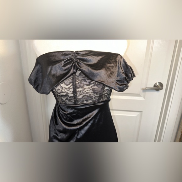 Floral Glitter Corset Dress in Black prom or evening corset sexy dress - Picture 10 of 17